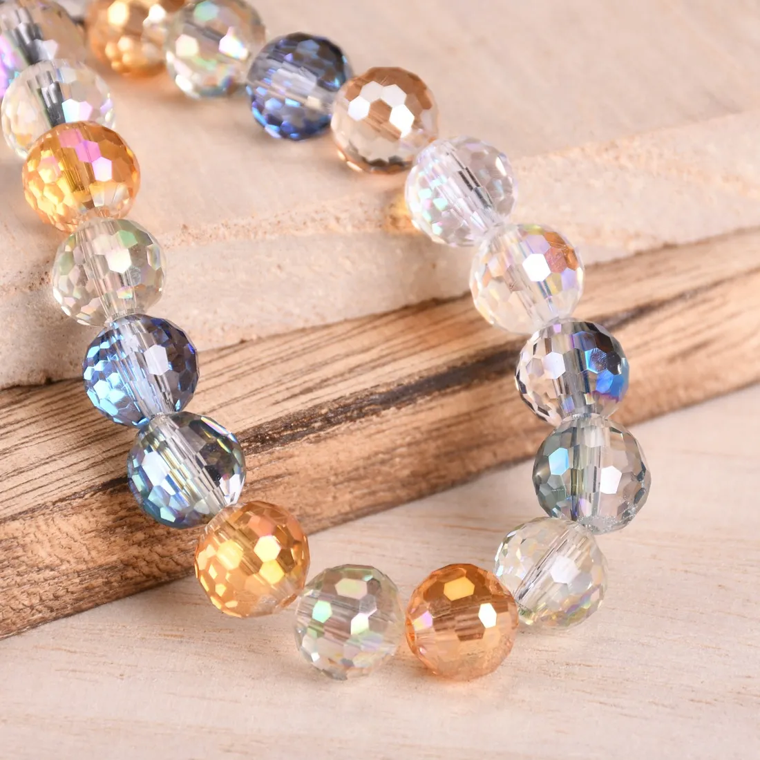 Authentic Iridescent Dreamcatcher Beads: 30 Faceted Guardians of Good Fortune