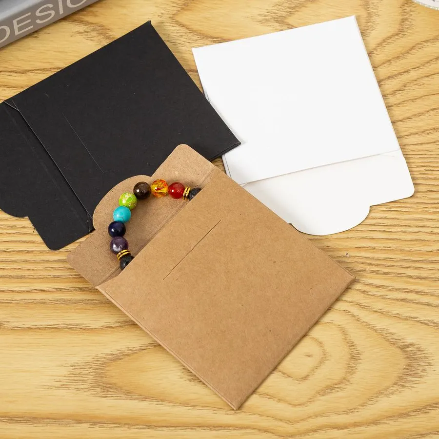 Authentic 30 Pcs  Bracelet Necklace Bag Thick Envelope Box Gift Jewelry Display Package Diy Making Packing Accessories Supply Wholesale