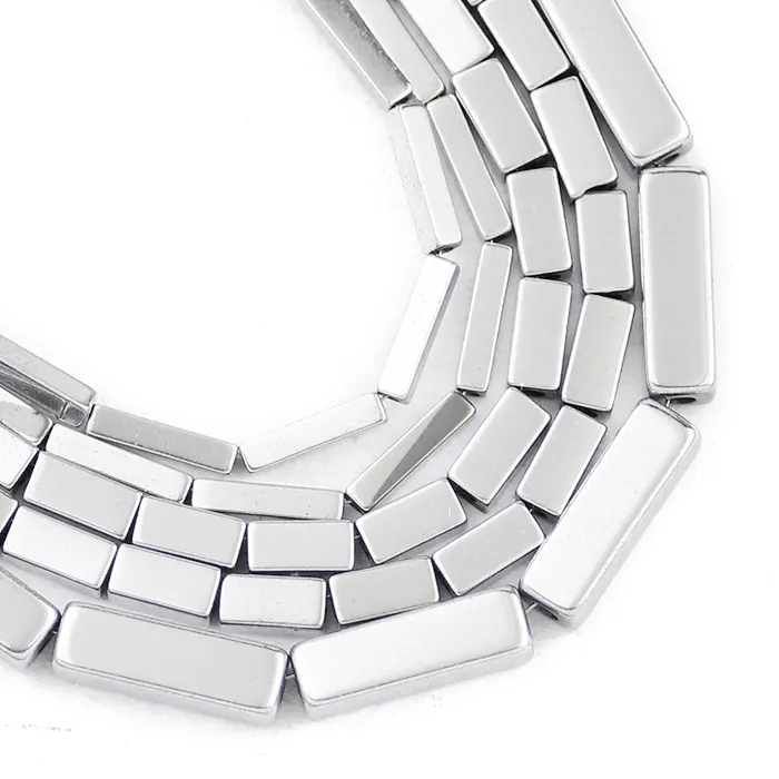 Authentic Rectangle Cylinder Silvery Hematite Natural Stone 2/3/4/6/8/10/13mm Loose Beads Spacer For Jewelry DIY Bracelet Accessories