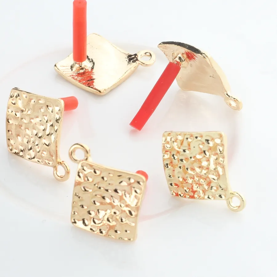 Authentic New 19*16mm 10pcs/lot Zinc Alloy  Geometric Ripple Earring Base Connectors Linkers For DIY Earrings Jewelry Accessories