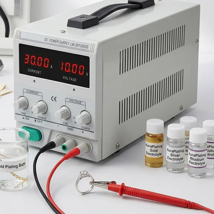Authentic 30V 10A LW-3010KDS Stepless Adjustable DC Rectifier Jewelry Pen Electroplating Machine for Gold Silver Rhodium Plating