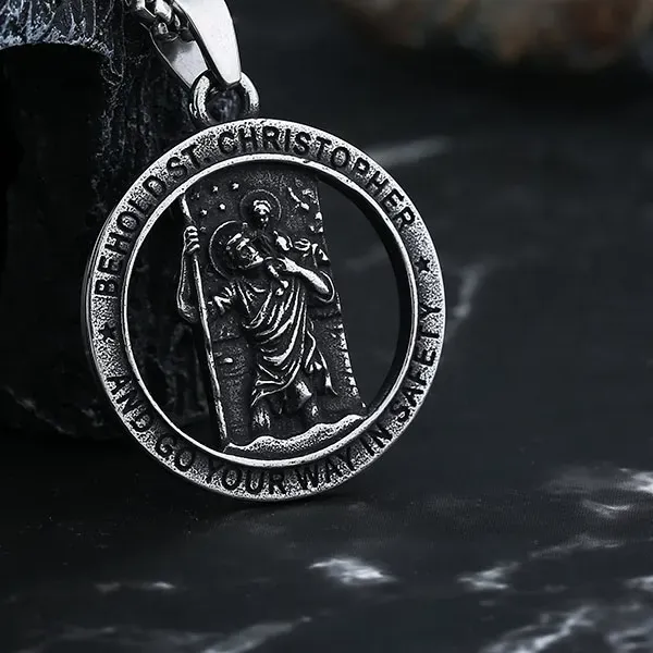 Authentic 2024 316L St Christopher Pendant Necklace For Man Women Boyfriend