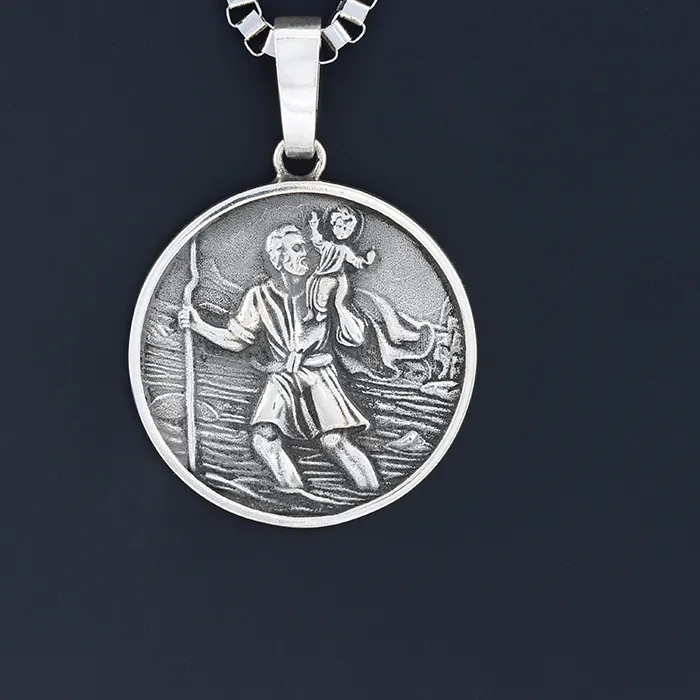 Authentic Sacred Path: The St. Christopher Sterling Silver Pilgrim Pendant