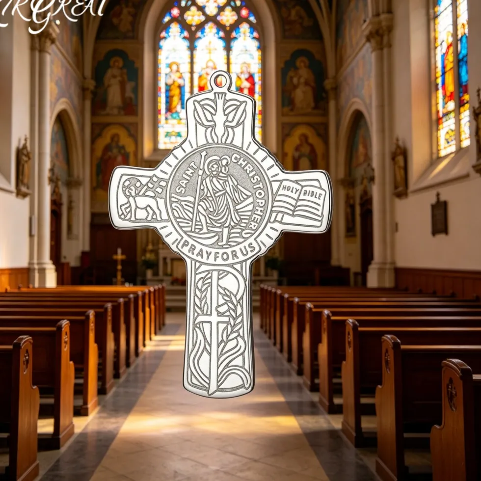 Authentic The Four- Way Voyager Cross Of Saint Christopher