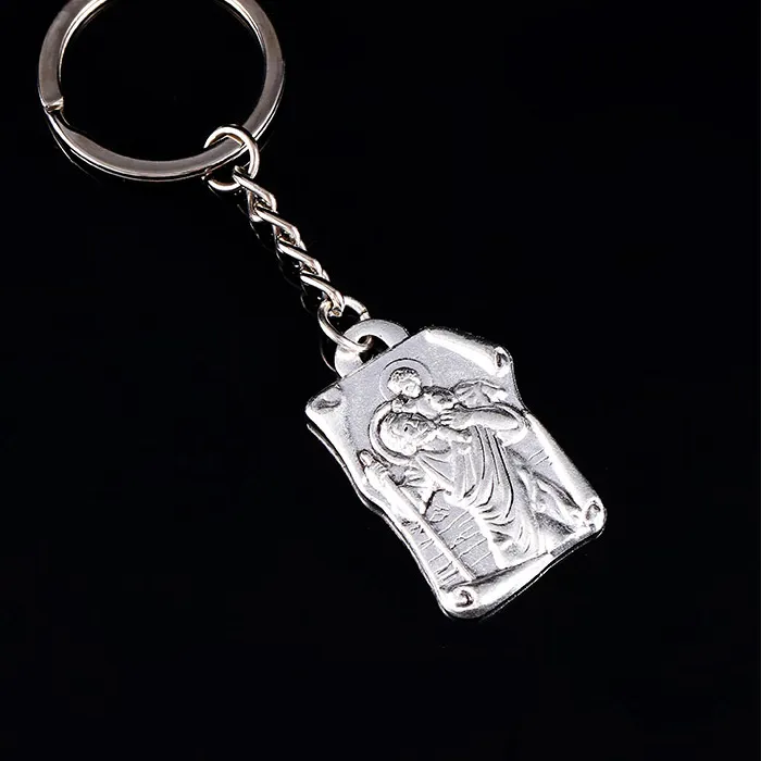 Authentic Religious St. Christopher Keychain, Catholic Virgin Mary Keychain Jewelry, Pendant Jewelry Keychain