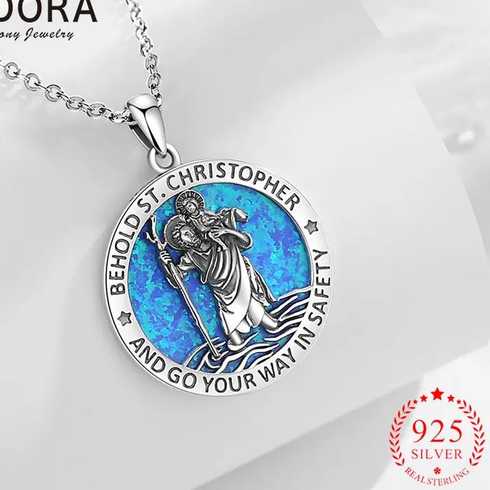 Authentic The Opal Voyager: St. Christopher Medallion of Safe Passage