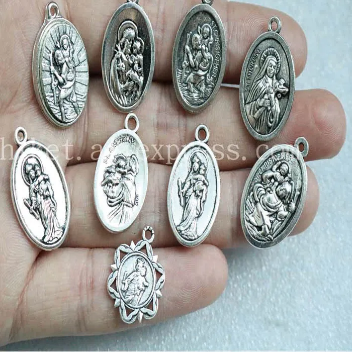 Authentic Ten Sacred St. Christopher Medallions Guardians Of The Wandering Soul