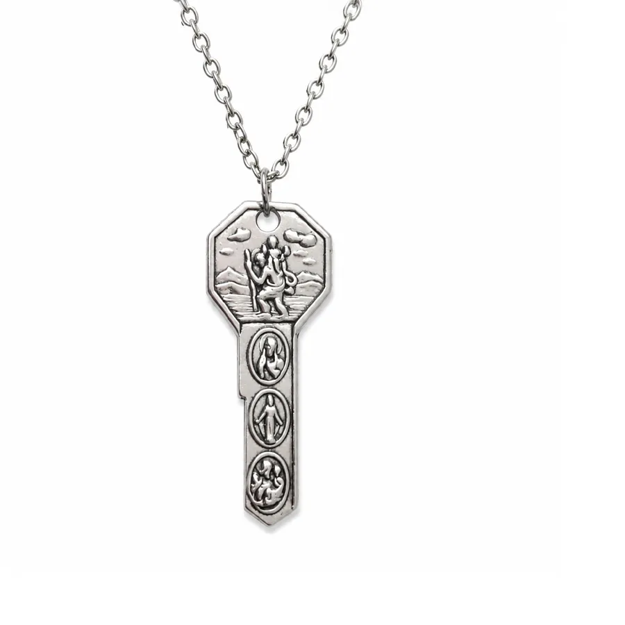 Authentic The Wayfarer's Key - St. Christopher Sacred Travel & Protection Gold-Plated Talisman