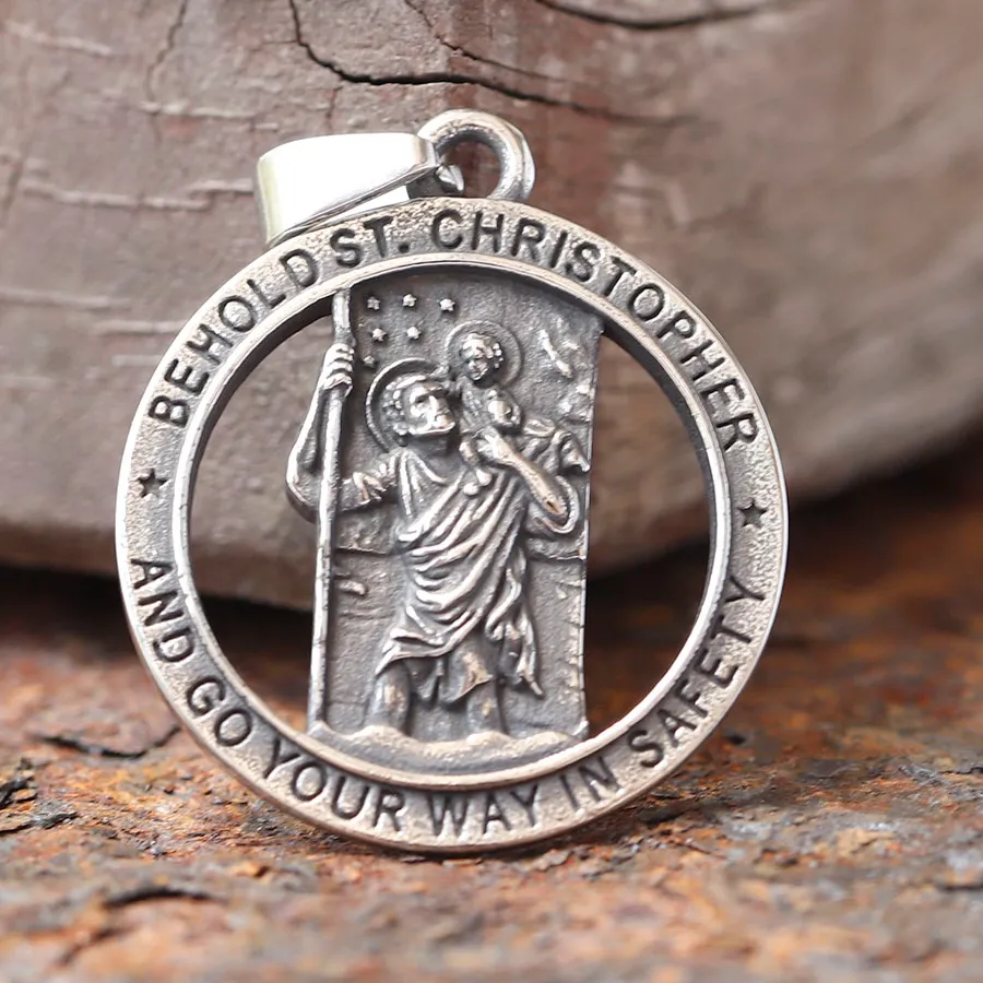 Authentic 316L St Christopher Pendant Necklace For Man Women Boyfriend