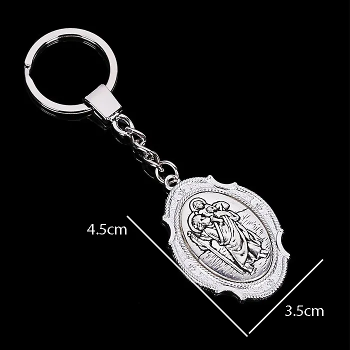 Authentic Religious Saint Christopher Keychain, Classic Saint Christopher Keychain Pendant Jewelry Keychain
