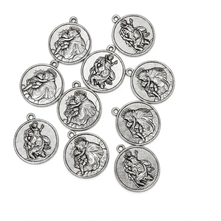 Authentic St. Christopher's Silver Guardian Relic Of Divine Passage