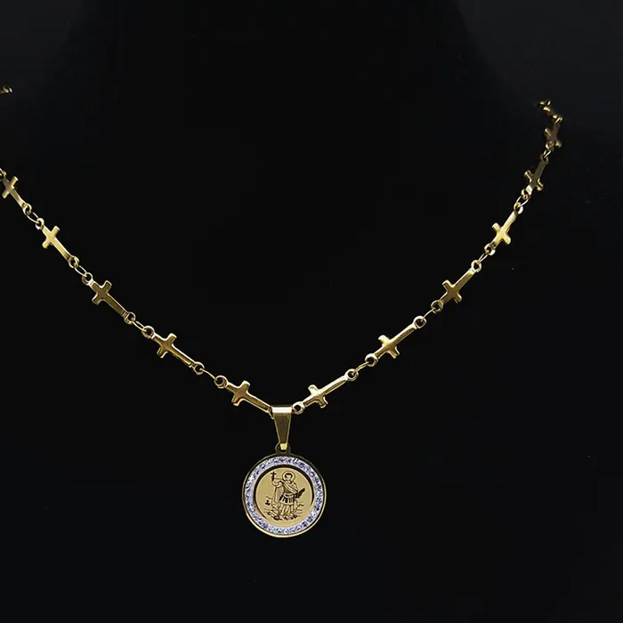 Authentic Celestial Aegis Cross: Archangel Michael's Divine Grace Gold Amulet
