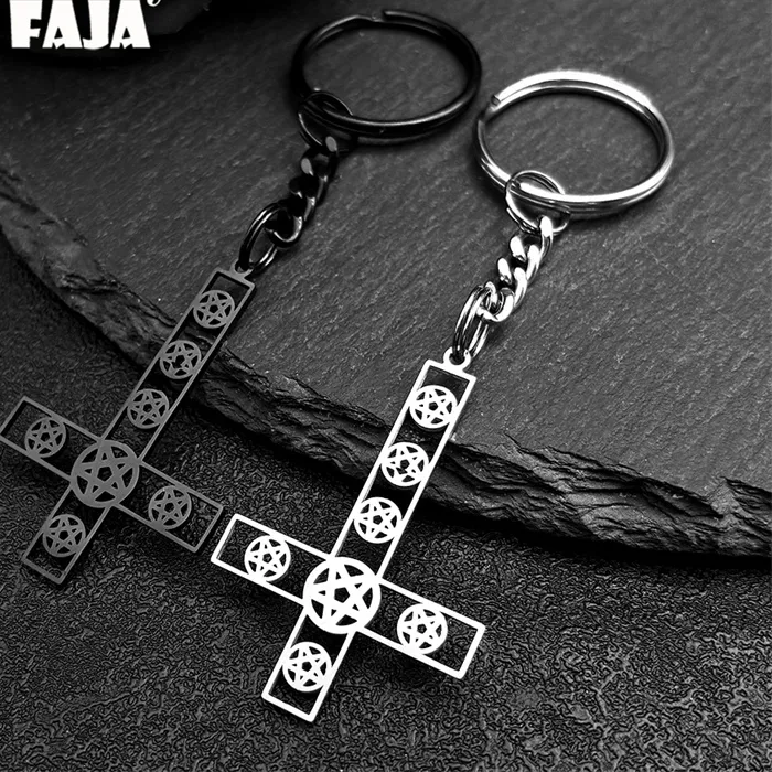Authentic The Inverted Cross of occult Secrets - Pentagram Key Chain, A Talisman of Protection and Power