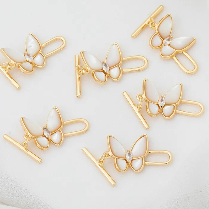 Authentic Multi Types Heart/Pentagram/Butterfly/Flower Shape Shell OT Toggle Clasps Hooks For DIY Pearls / Beading Jewellery End Clasp