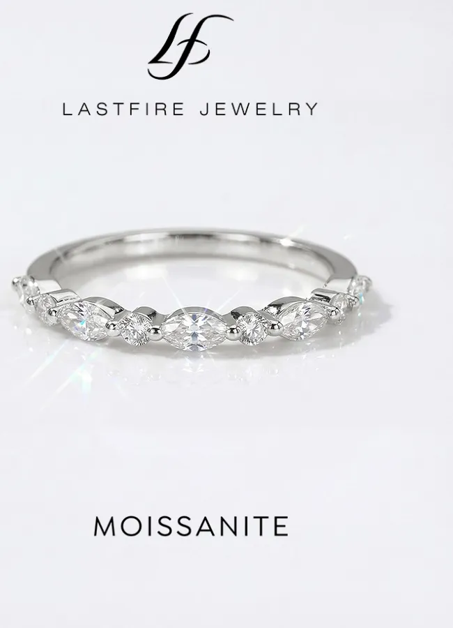 Authentic Celestial Marquise: 0.18ct Moissanite Ring of Radiant Protection