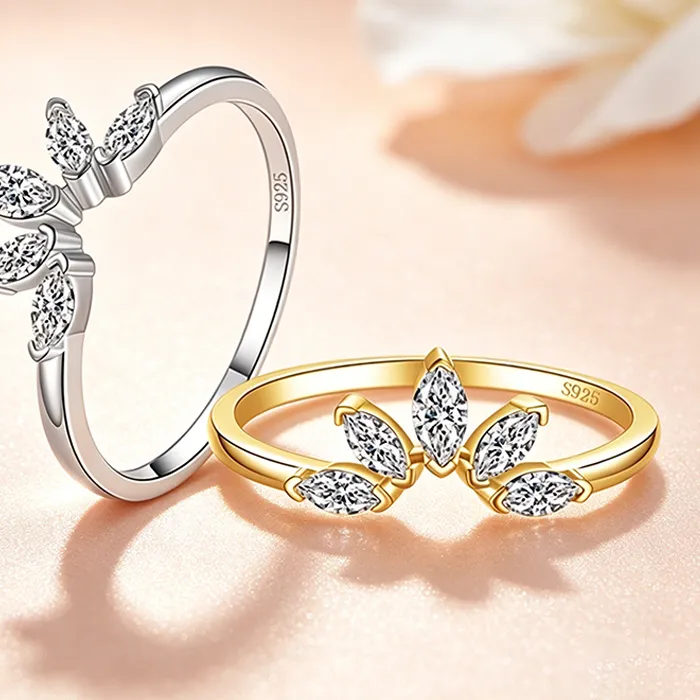 Authentic Smyoue Trendy 5A Zircon Crown Rings for Women Exquisite Wedding Party Matching Band Real 925 Sterling Silver Jewelry Wholesale