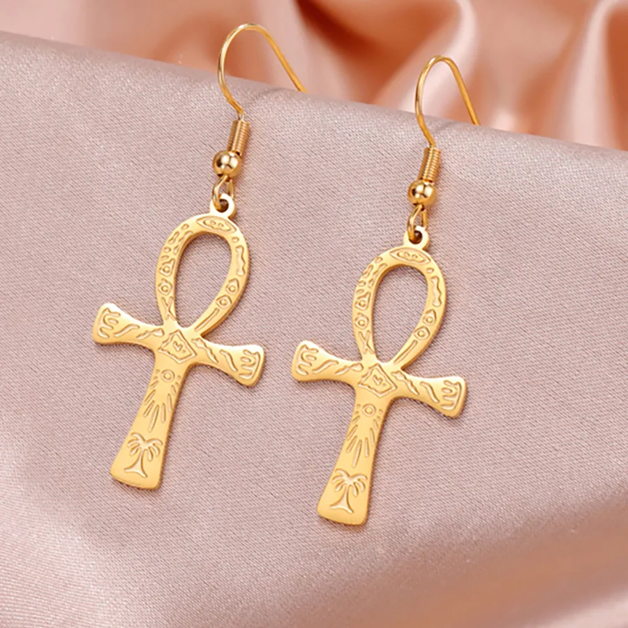 Authentic Ankh Of Eternal Radiance Earrings Of Ancient Life And Protection
