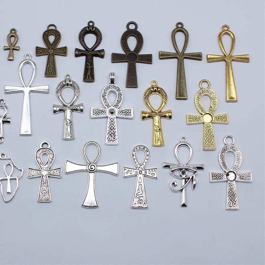 Authentic Eternal Life Force: 10pcs Ankh Charms of Ancient Egypt