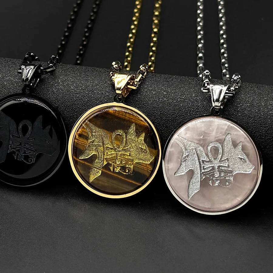 Authentic The Guardian Anubis And Sacred Ankh Golden Talisman