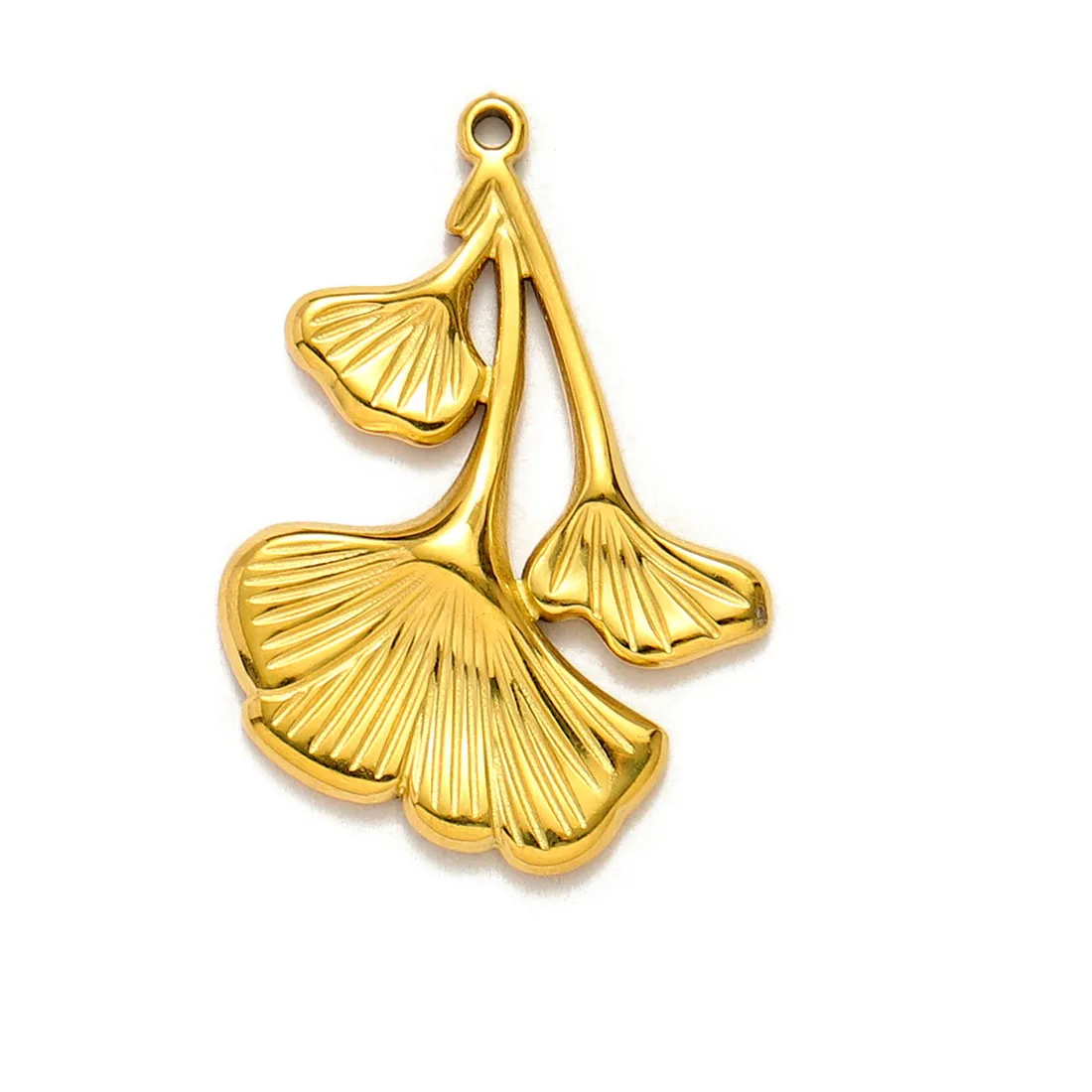 Authentic Quintet Of Sacred Flora And Heart Pendants In Radiant Gold Plate