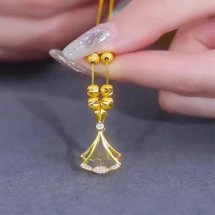 Authentic Ginkgo Leaf Pendant Necklace For Women Simple Zircon Choker For Women Jewelry Gifts