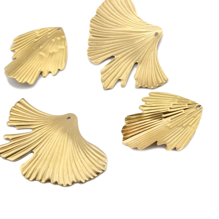 Authentic 10pcs Raw Earrings Charms Pendants Ginkgo Biloba Leaf Charms for jewelry Making Diy Handmade Necklace Findings Accessories