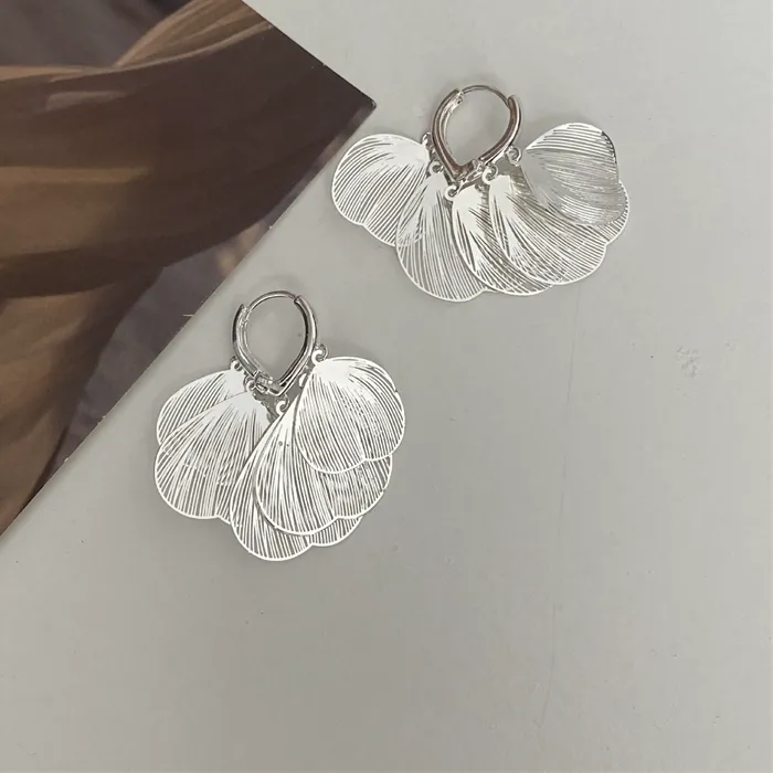 Authentic XIYANIKE Retro Ginkgo Leaf Petals Hoop Earrings For Women Jewelry Party Holiday серьги женские
