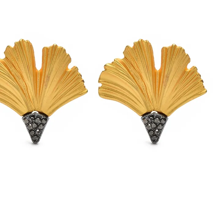 Authentic Ginkgo Whisper: Enchanted Leaf Earrings of Vitality