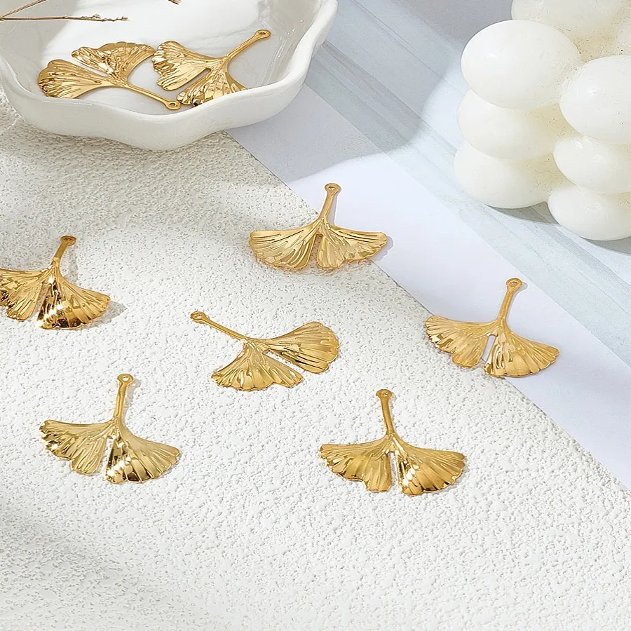 Authentic Ginkgo Wisdom: 10 Golden Pendants for Harmony and Balance