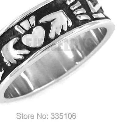 Authentic Celtic Knot Hand to Hold a Heart Crown Ring Jewelry Irish Claddagh Women Girls Wedding Ring SWR0023C