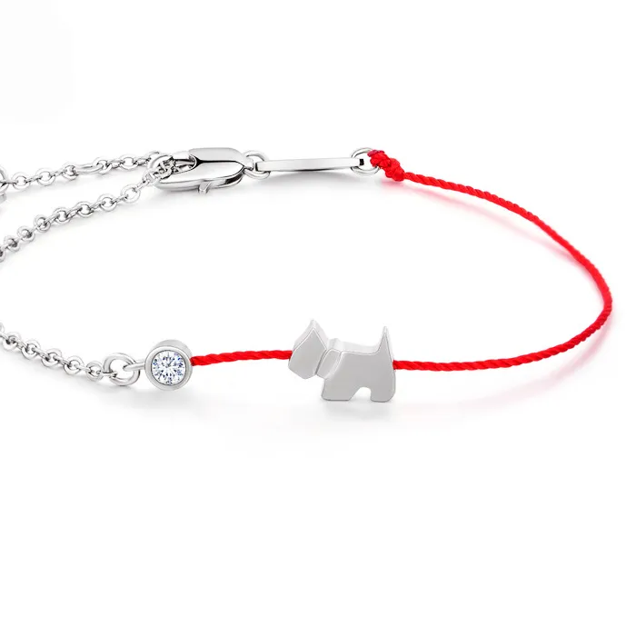 Authentic Faithful Companionship: Sterling Silver Dog Pig Charm Bracelet
