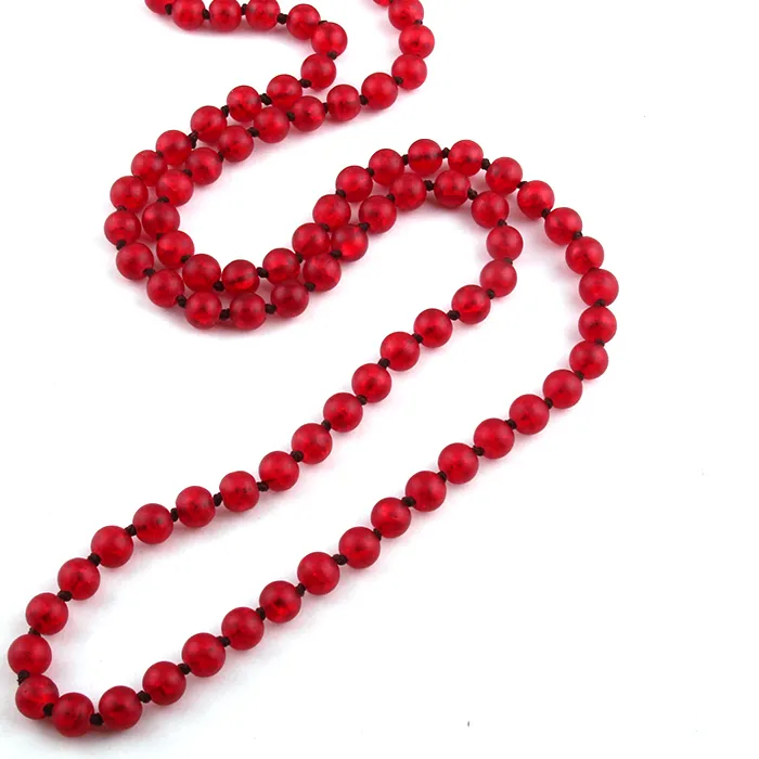 90Cm Popcorn Glass Long Knotted Necklaces Mother's Day Valentine Holiday