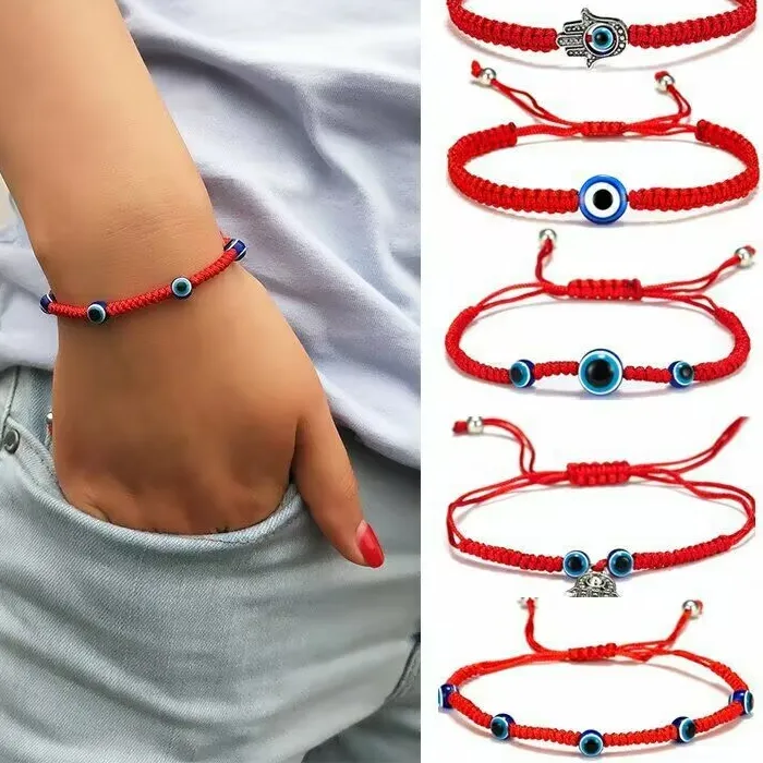 Authentic The Crimson Sentinel: Hand-Braided Evil Eye Talisman