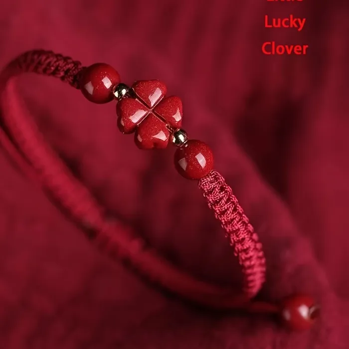 Authentic The Crimson Knot of Fortune: Sacred Clover Amulet