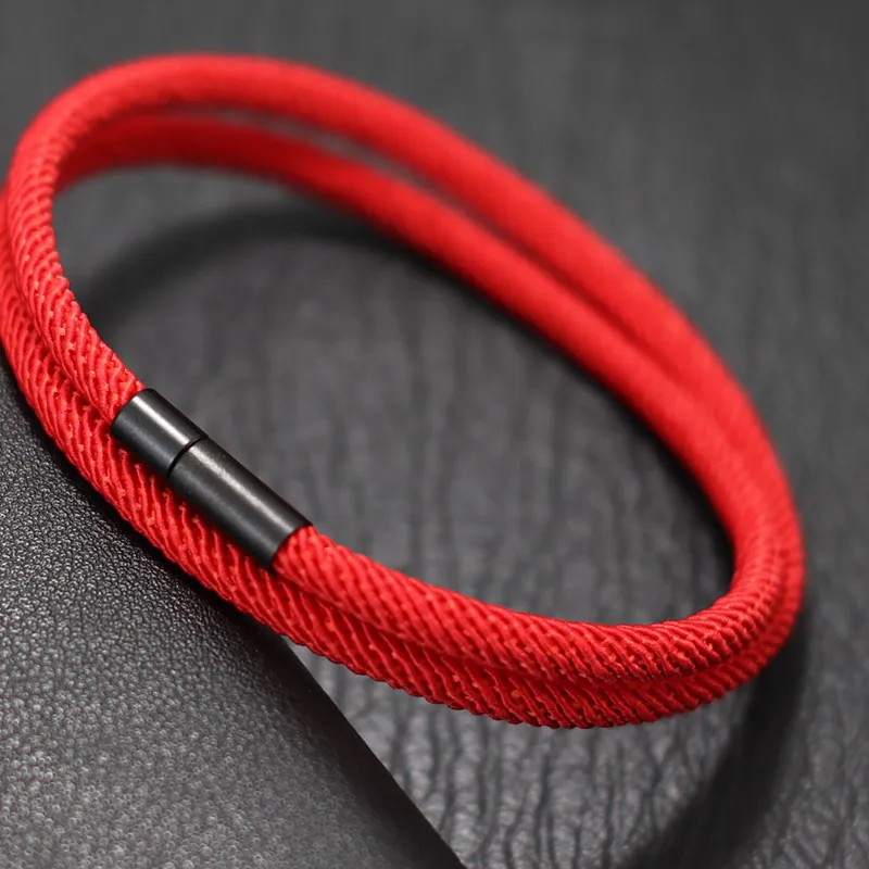 Authentic Lucky Red Men Bracelet Bilayer Milan Thread Wrap Braclet Outdoor Camping Survival Braslet Lucky Red Amulet Brazalete Pulseria