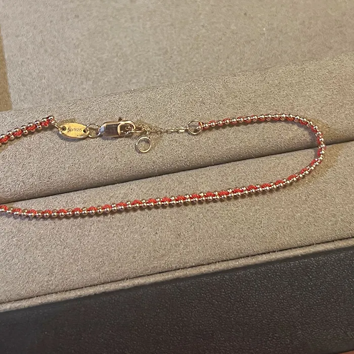 Authentic ANENJERY Gold Silver Red String Line Bracelet for Women Simple Fashion Temperament Daily Jewelry Accessories Gifts Wholesale