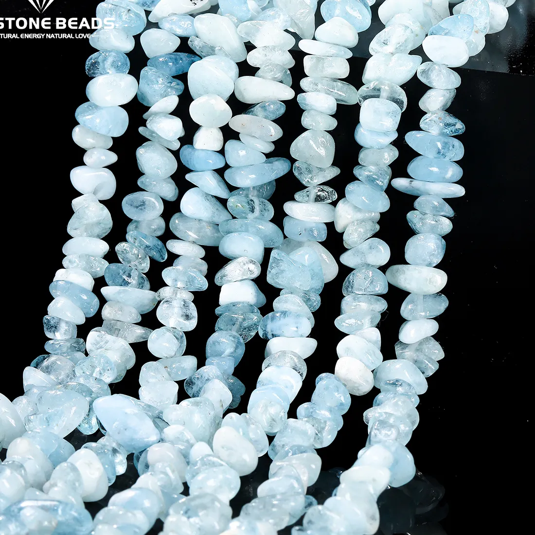 Authentic Celestial Aquamarine Nugget Beads – 32" of Oceanic Serenity for Sacred Jewelry Craft
