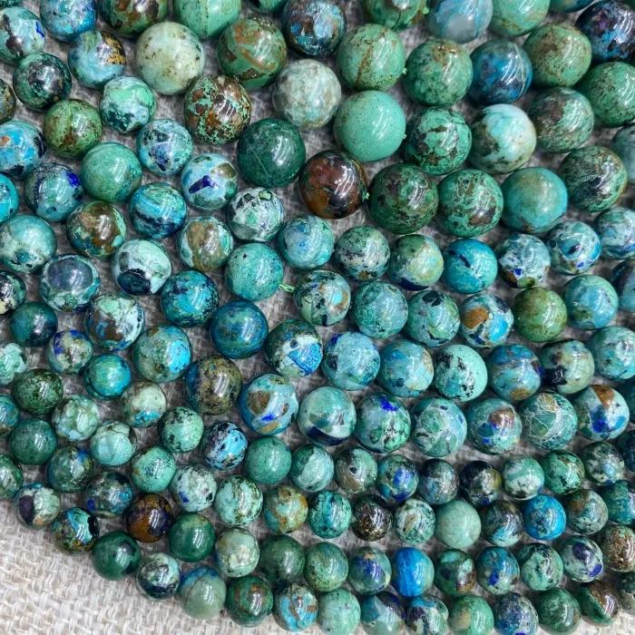 Authentic 5A Chrysocolla Turquoise Sacred Beads - Divine Throat Chakra Harmony and Emotional Healing Strands