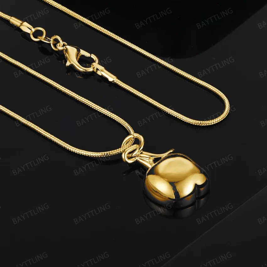 Authentic Sacred Harvest: 18K Gold Plated Apple Pendant for Abundance and Wisdom