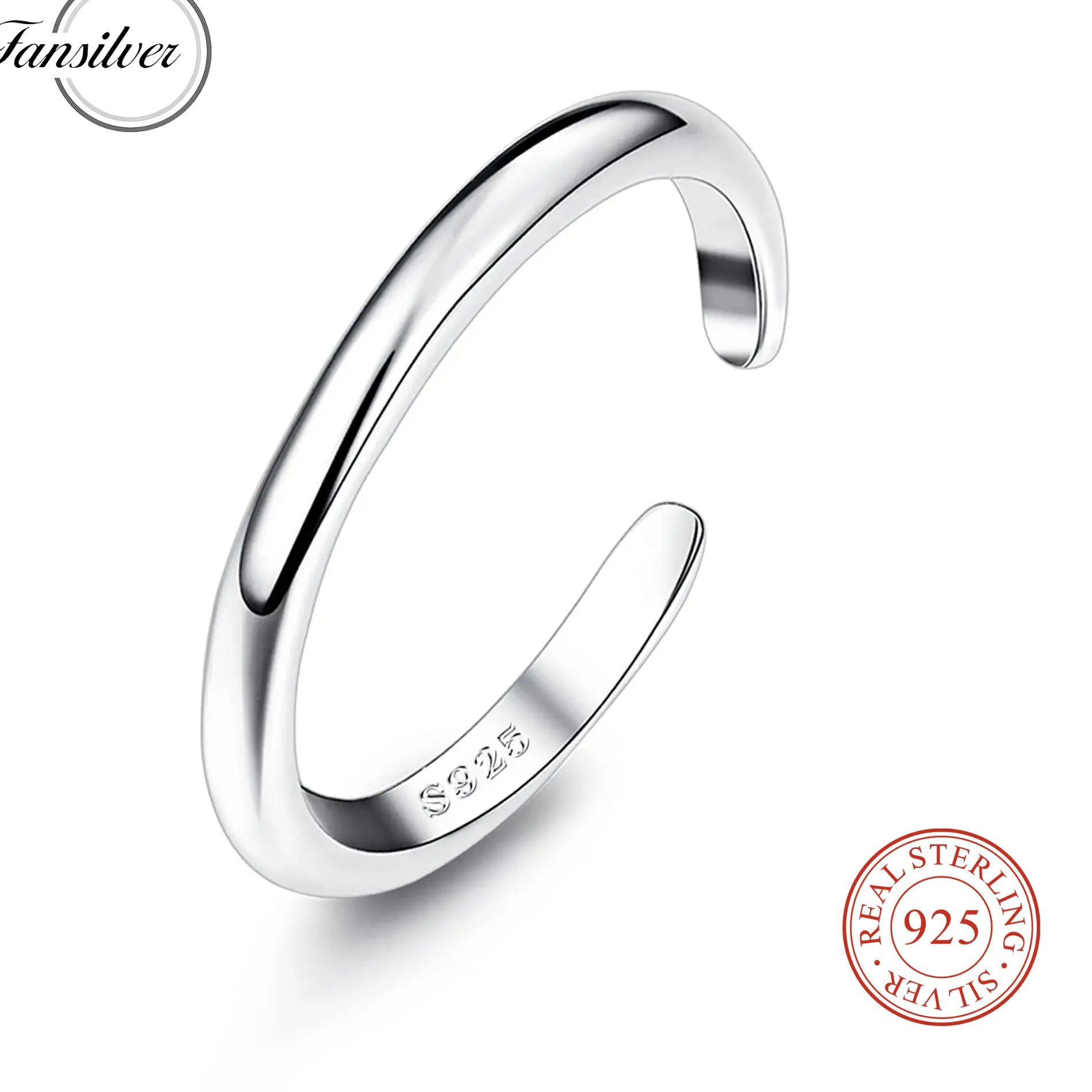 Authentic Fansilver S925 Sterling Silver Toe Rings for Women Adjustable White Gold Plated Flower Cz Snake Twist Opal Band Rings Jewelry