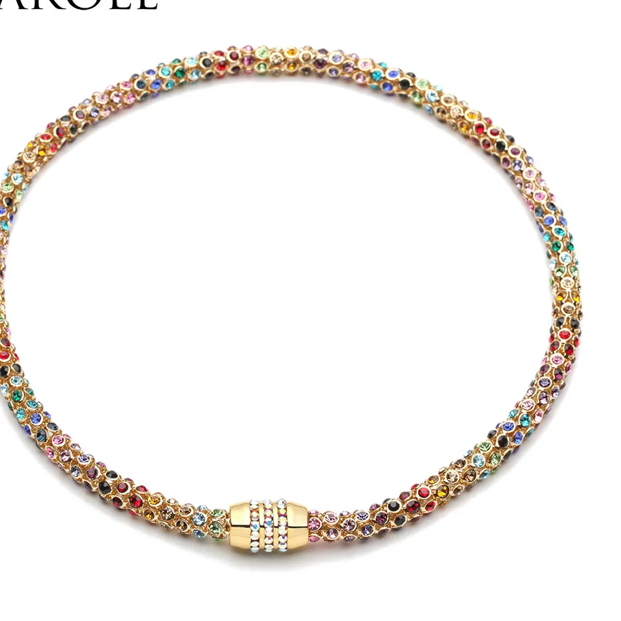 Authentic Prismatic Light Weave Choker - Rainbow Crystal Aura Gold Talisman