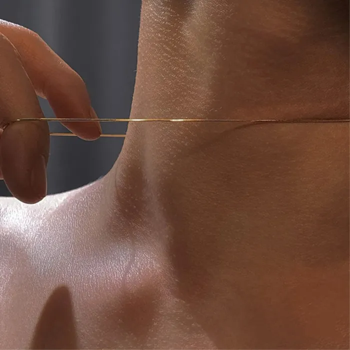 Authentic Vintage Gold Color Snake Chain Necklace For Women Clavicle Chain Necklace Men Party Jewelry Accessories