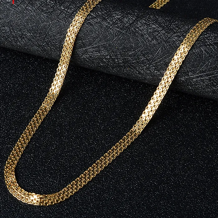 Authentic Sunny Jewelry Gold Plated Necklace Chains Snake Chain For Man Women High Quality Daily Wear Wedding Party