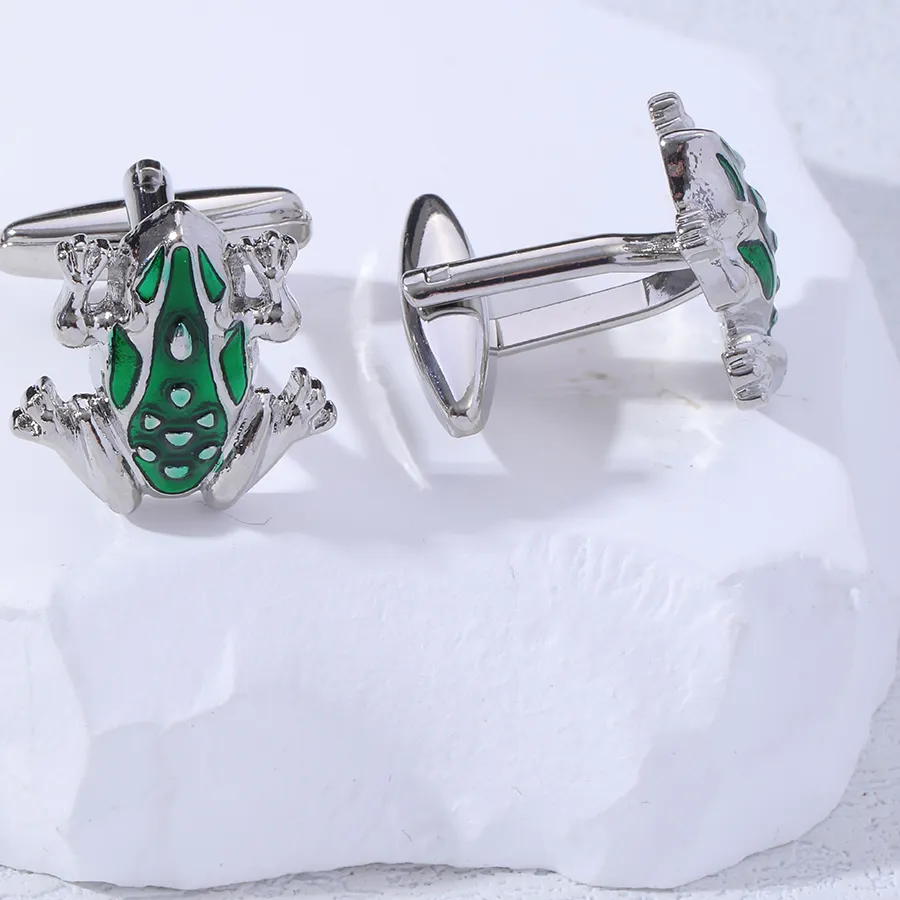 Authentic The Emerald Herald of Prosperity: Frog Totem Cufflinks