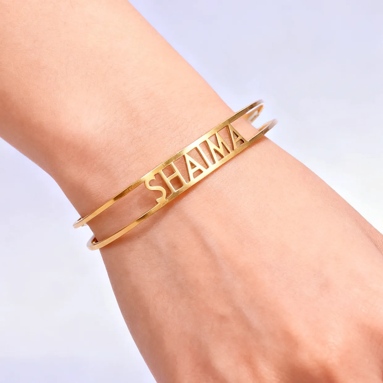 Authentic The Weaver's Circle: Personalized Gold-Plated Identity Bangle