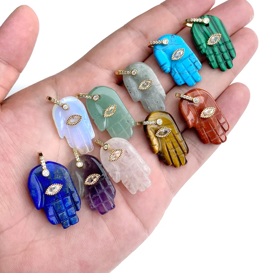 Authentic Celestial Guardians: Natural Quartz Hamsa Talismans