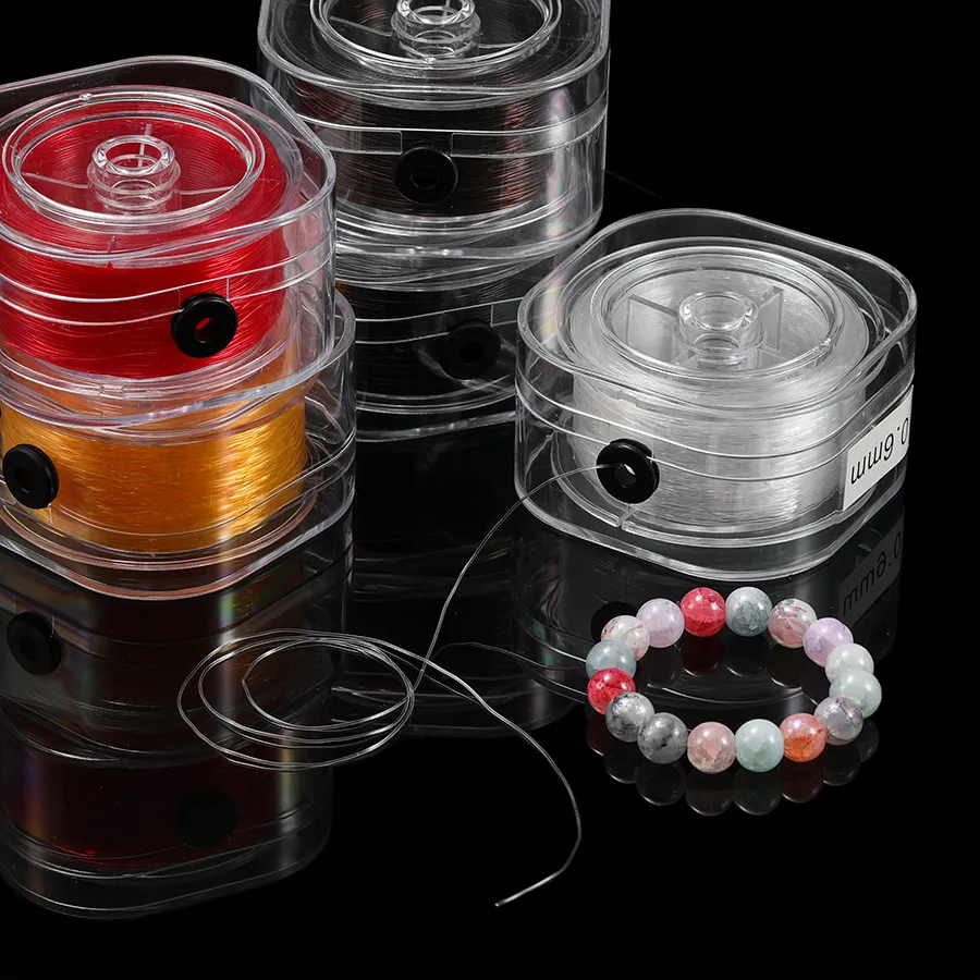 Authentic 1 Roll Strong Elastic Crystal Beading Cord 0.5/0.6/0.8mm for Bracelets Stretch Thread String Necklace DIY Jewelry Making Cord