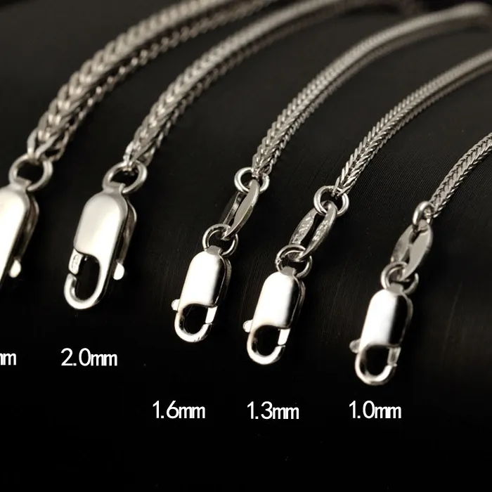Authentic 925 Sterling Silver Chopin Chain Necklace Platinum Color Long 40 45 50 55 60 65 70 80 CM Wide 1 1.3 1.6 2 2.5 MM Men Women