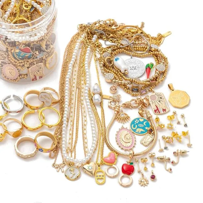 Authentic Random 1/10/30/50 Pieces Mystery Jewelry Pack Women Necklace Earrings Rings Small Bracelets Retro Party