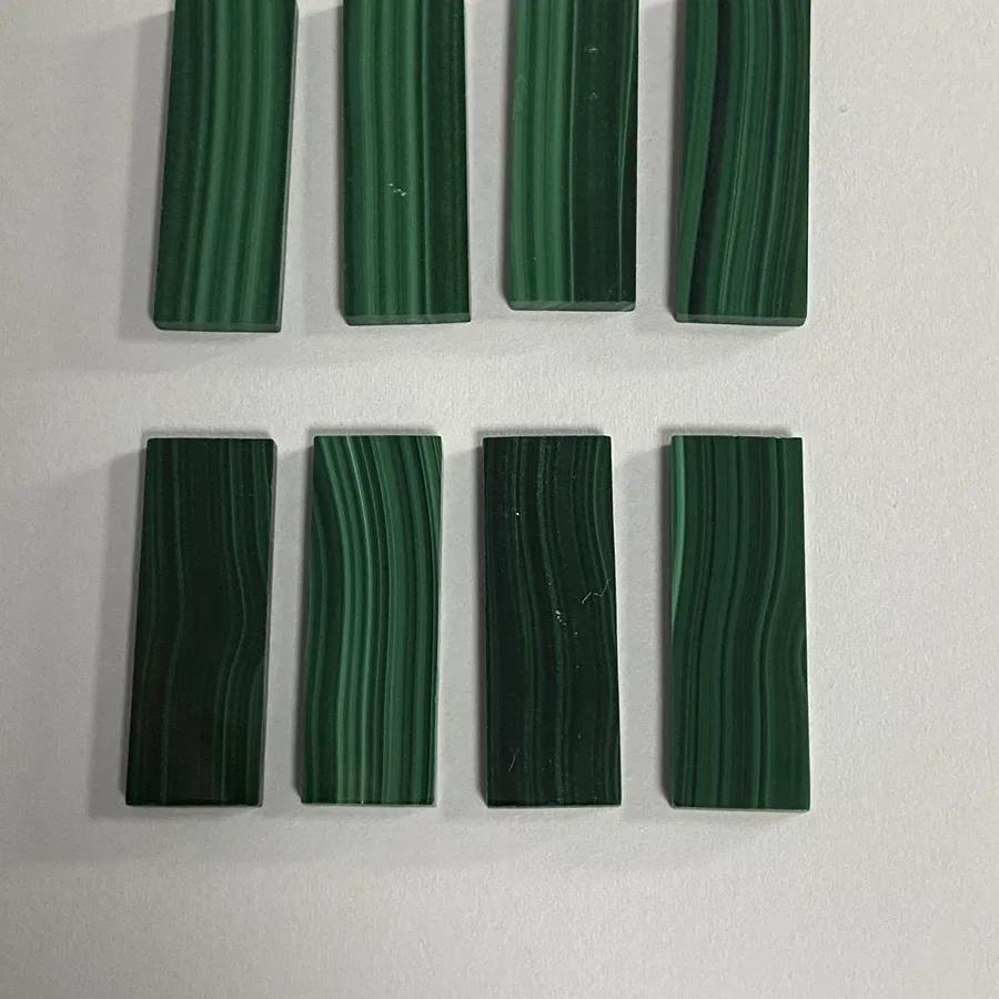 Authentic 50 Pieces 1 Bag Natural Green Malachite Gemstone 22.5x8x2mm Flat Rectangle Sheet for Pendant Jewelry